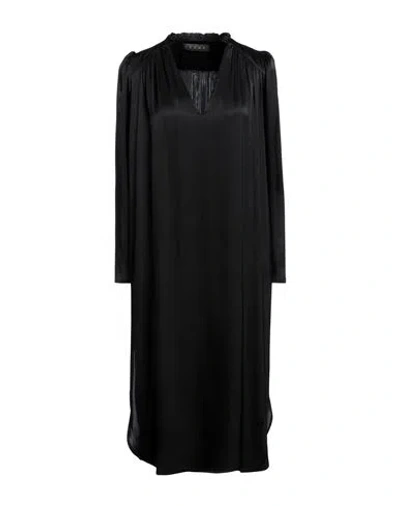 Icona By Kaos Woman Midi Dress Black Size 6 Acetate, Silk, Viscose, Polyurethane