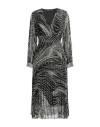 Icona By Kaos Woman Midi Dress Black Size 6 Polyester In Black
