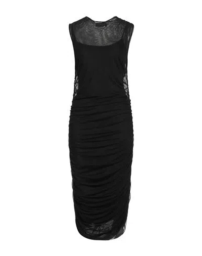 Icona By Kaos Woman Midi Dress Black Size S Polyester, Elastane