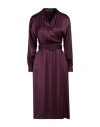 Icona By Kaos Woman Midi Dress Deep Purple Size 8 Viscose