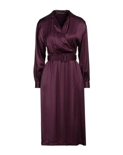 Icona By Kaos Woman Midi Dress Deep Purple Size 8 Viscose