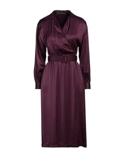 Icona By Kaos Woman Midi Dress Deep Purple Size 8 Viscose In Purple