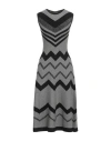 Icona By Kaos Woman Midi Dress Grey Size L Viscose, Polyester, Metallic Fiber, Polyamide In Gray
