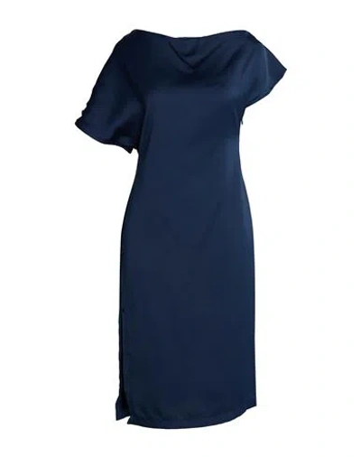 Icona By Kaos Woman Midi Dress Navy Size 8 Polyester