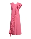 Icona By Kaos Woman Midi Dress Pink Size 10 Cotton
