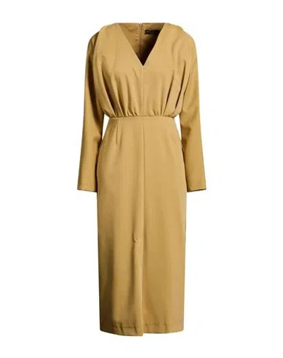 Icona By Kaos Woman Midi Dress Sage Green Size 6 Polyester, Tencel, Elastane In Nude