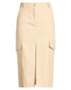 Icona By Kaos Woman Midi Skirt Beige Size 6 Cotton In Neutral