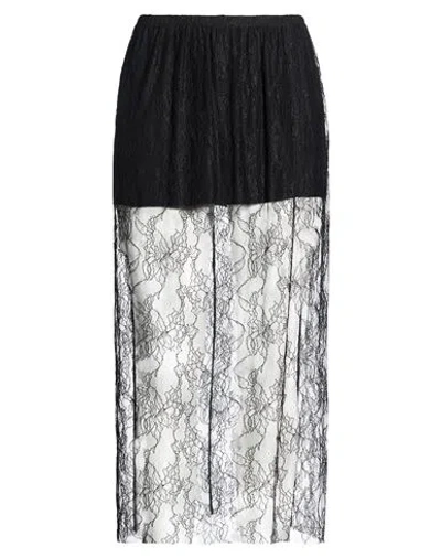 Icona By Kaos Woman Midi Skirt Black Size 6 Polyamide