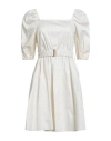Icona By Kaos Woman Mini Dress Off White Size 6 Cotton In White
