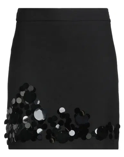 Icona By Kaos Woman Mini Skirt Black Size 10 Polyester, Viscose, Elastane
