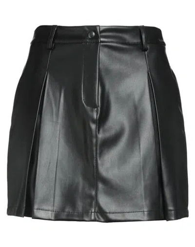 Icona By Kaos Woman Mini Skirt Black Size 8 Polyester, Polyurethane