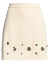 Icona By Kaos Woman Mini Skirt Cream Size 8 Polyester, Elastane In White