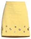 ICONA BY KAOS ICONA BY KAOS WOMAN MINI SKIRT YELLOW SIZE 8 POLYESTER, ELASTANE
