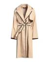 Icona By Kaos Woman Overcoat & Trench Coat Beige Size 6 Polyester, Elastane In Beige