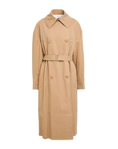Icona By Kaos Woman Overcoat & Trench Coat Camel Size 8 Cotton, Tencel In Brown