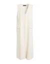 Icona By Kaos Woman Overcoat & Trench Coat Ivory Size 8 Polyester, Elastane In White
