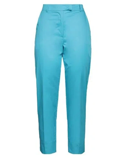 Icona By Kaos Woman Pants Azure Size 6 Cotton In Blue