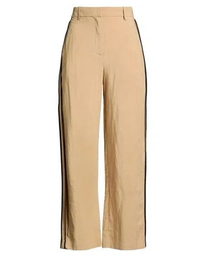 Icona By Kaos Woman Pants Beige Size 10 Viscose, Linen In Neutral