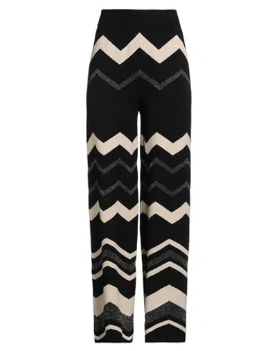 Icona By Kaos Woman Pants Black Size L Viscose, Polyester, Metallic Fiber, Polyamide