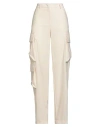 Icona By Kaos Woman Pants Cream Size 6 Polyester, Viscose, Wool, Elastane In White