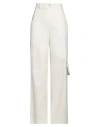 Icona By Kaos Woman Pants Ivory Size 6 Cotton In White