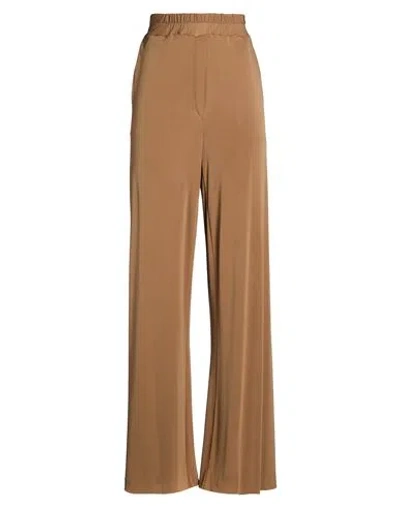 Icona By Kaos Woman Pants Khaki Size 12 Viscose In Brown