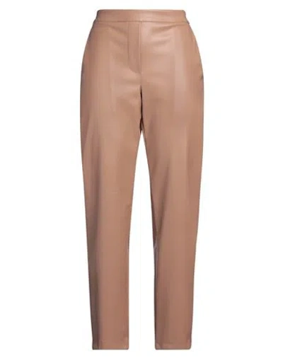 Icona By Kaos Woman Pants Light Brown Size 8 Polyester, Polyurethane