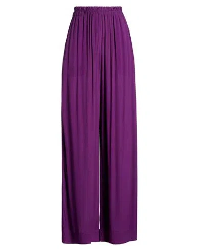 Icona By Kaos Woman Pants Mauve Size 8 Viscose In Purple