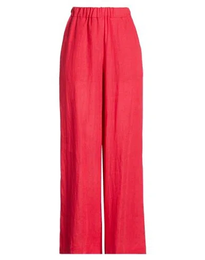 Icona By Kaos Woman Pants Red Size 4 Linen