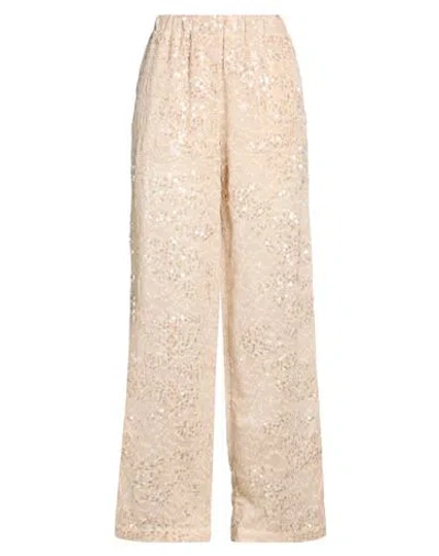 Icona By Kaos Woman Pants Sand Size 6 Polyester In Pink