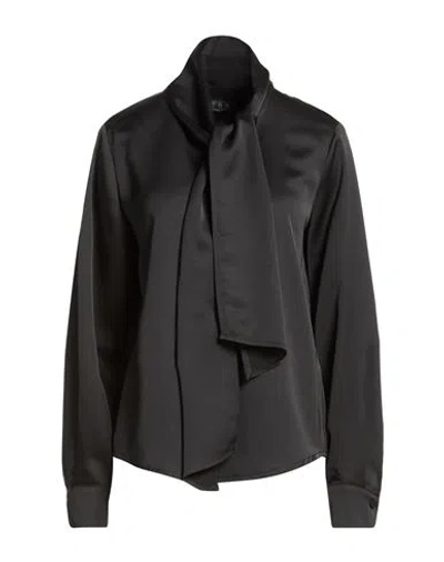 Icona By Kaos Woman Shirt Black Size 10 Polyester