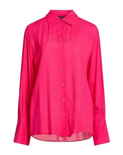 Icona By Kaos Woman Shirt Fuchsia Size 10 Rayon In Pink