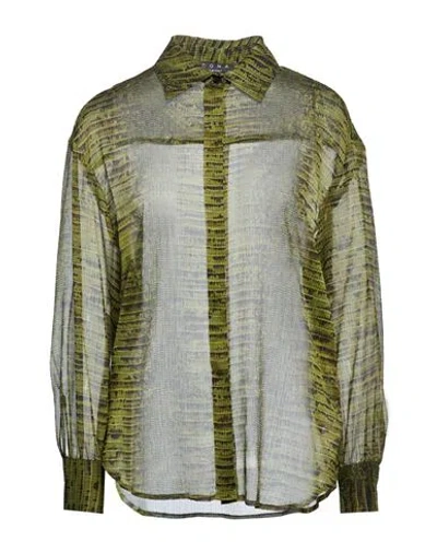 Icona By Kaos Woman Shirt Green Size 10 Polyester