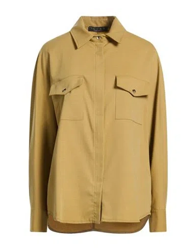 Icona By Kaos Woman Shirt Sage Green Size 6 Polyester, Tencel, Elastane
