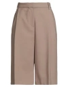 Icona By Kaos Woman Shorts & Bermuda Shorts Light Brown Size 8 Polyester, Viscose, Elastane