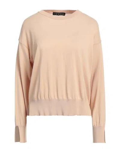 Icona By Kaos Woman Sweater Beige Size L Cotton