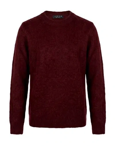 Icona By Kaos Woman Sweater Brick Size Xs Mohair Wool, Polyamide, Elastane In Burgundy