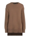 Icona By Kaos Woman Sweater Camel Size S Viscose, Polyamide, Wool, Cashmere In Beige