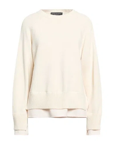 Icona By Kaos Woman Sweater Cream Size S Viscose, Polyamide, Wool, Cashmere