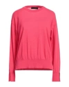 Icona By Kaos Woman Sweater Fuchsia Size Xl Cotton In Pink