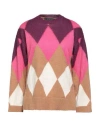 Icona By Kaos Woman Sweater Fuchsia Size Xs Acrylic, Polyester, Wool, Polyamide, Alpaca Wool In Pink