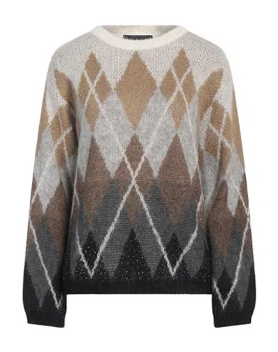 Icona By Kaos Woman Sweater Ivory Size M Acrylic, Polyamide, Mohair Wool In White