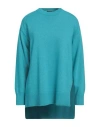 Icona By Kaos Woman Sweater Turquoise Size M Viscose, Polyamide, Wool, Cashmere In Blue