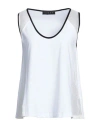 Icona By Kaos Woman Tank Top White Size S Cotton, Polyester, Elastane In White