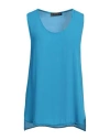 Icona By Kaos Woman Top Azure Size 10 Rayon In Blue