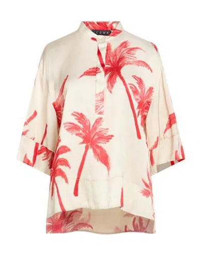 Icona By Kaos Woman Top Beige Size 10 Viscose In Neutral