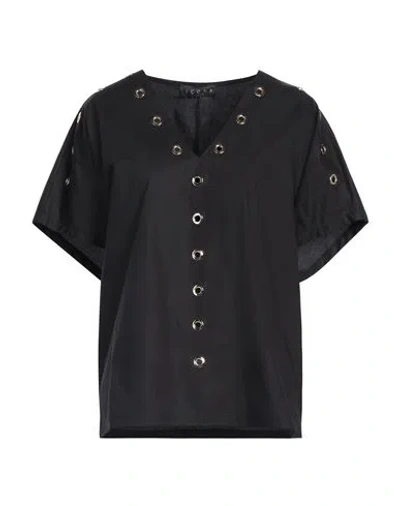 Icona By Kaos Woman Top Black Size 4 Cotton