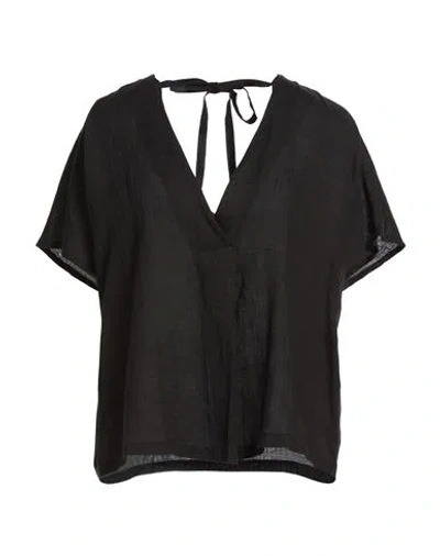 Icona By Kaos Woman Top Black Size 8 Linen