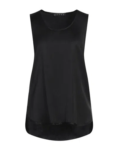 Icona By Kaos Woman Top Black Size 8 Viscose