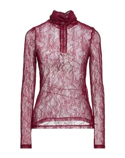 Icona By Kaos Woman Top Burgundy Size 10 Polyamide In Red